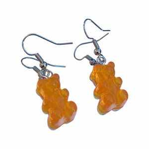 Orange Gummy Bear Dangle Earrings